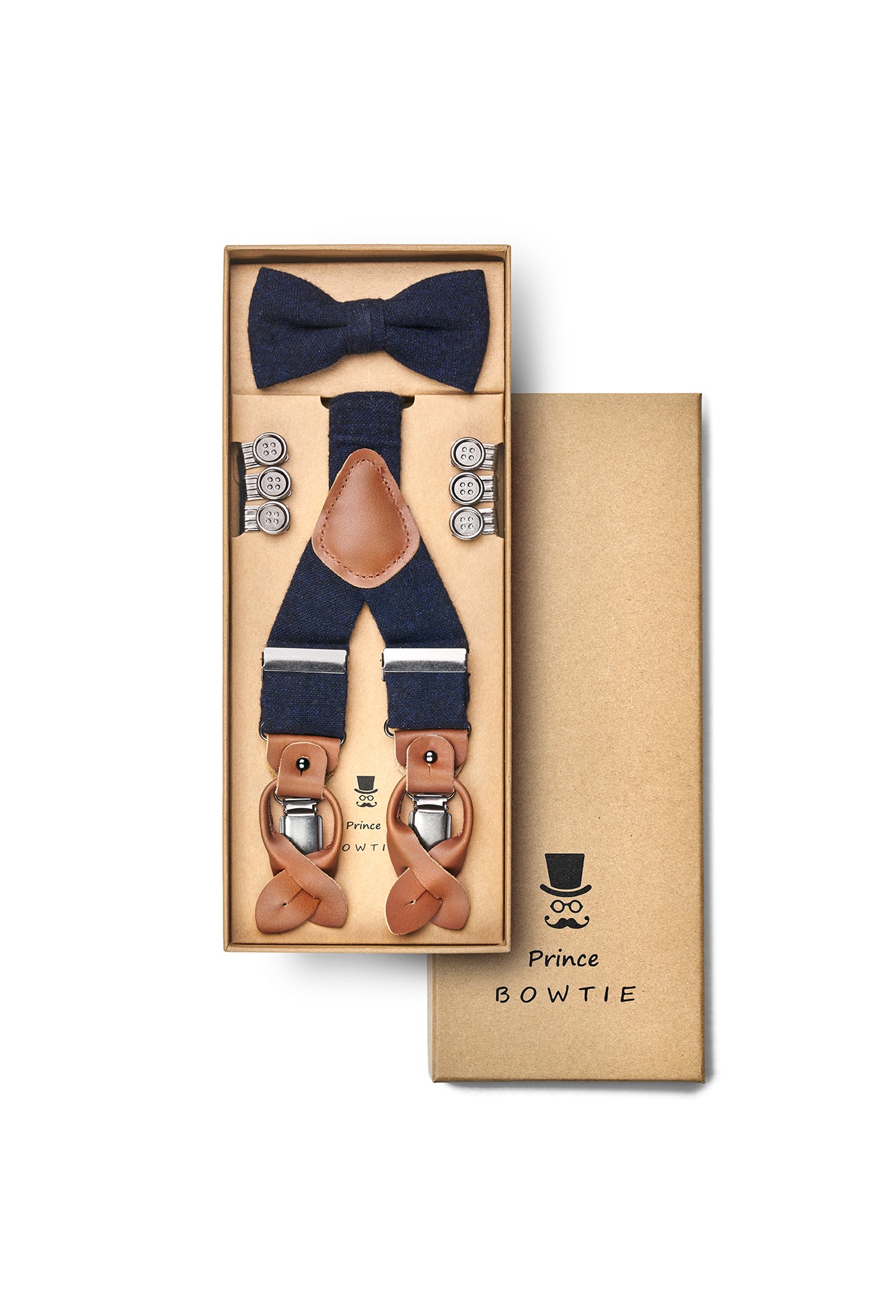 Hosenträger mit passender Schleife - Wollmix