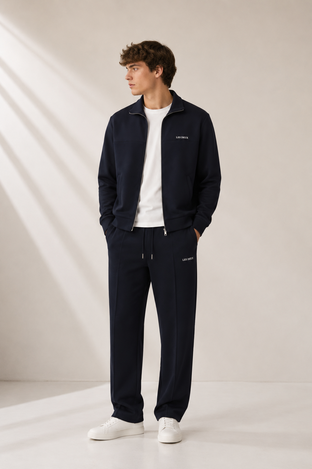 Les Deux - Minimalistische Track Jacket aus recyceltem Performance-Material