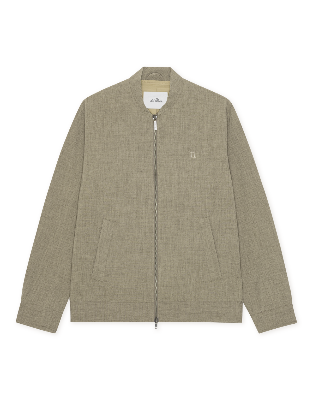 Les Deux - Blouson in Beige Melange mit dezenter Logo-Stickerei