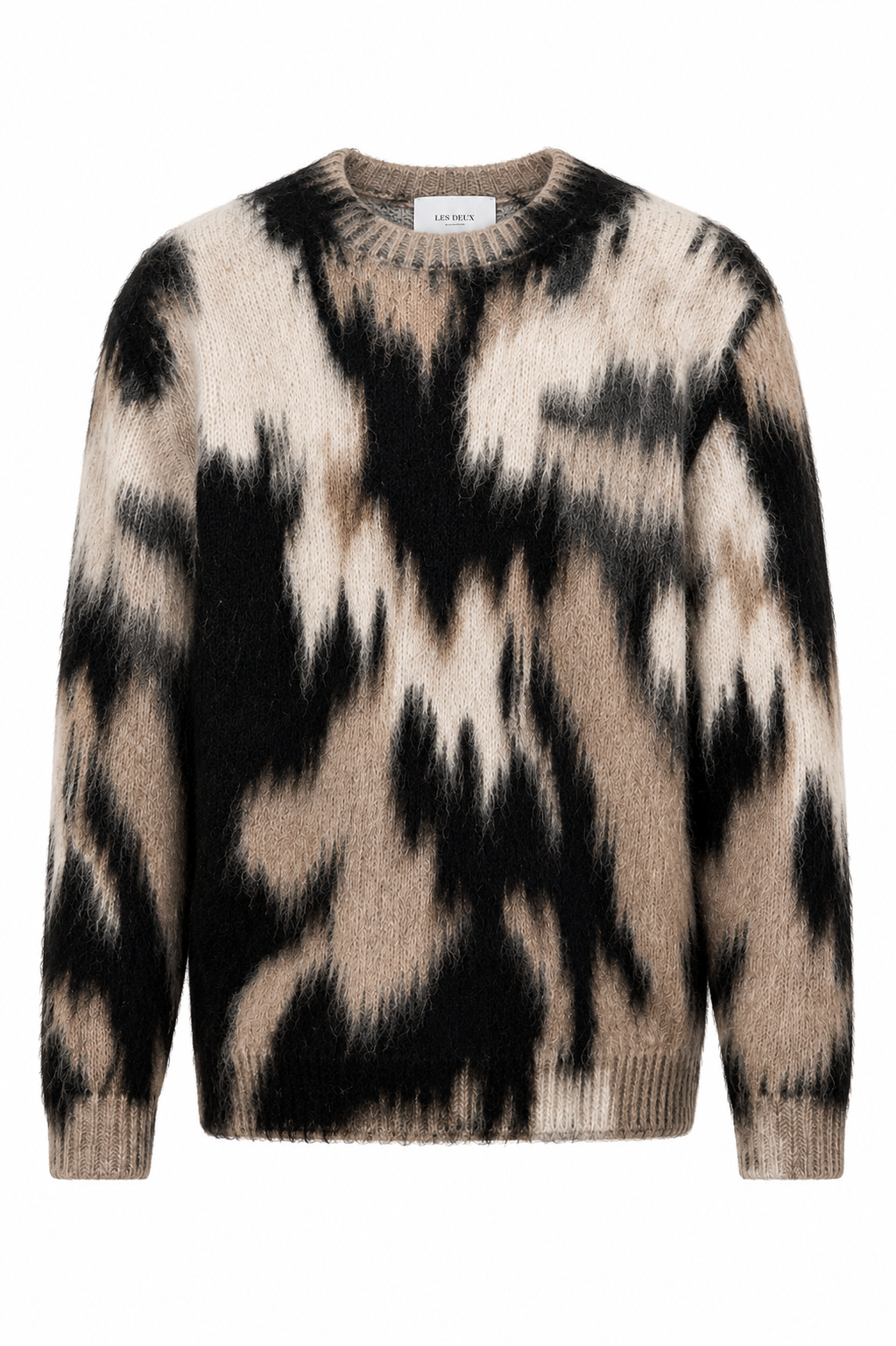 Les Deux - Gemusterter Strickpullover in Braun & Beige