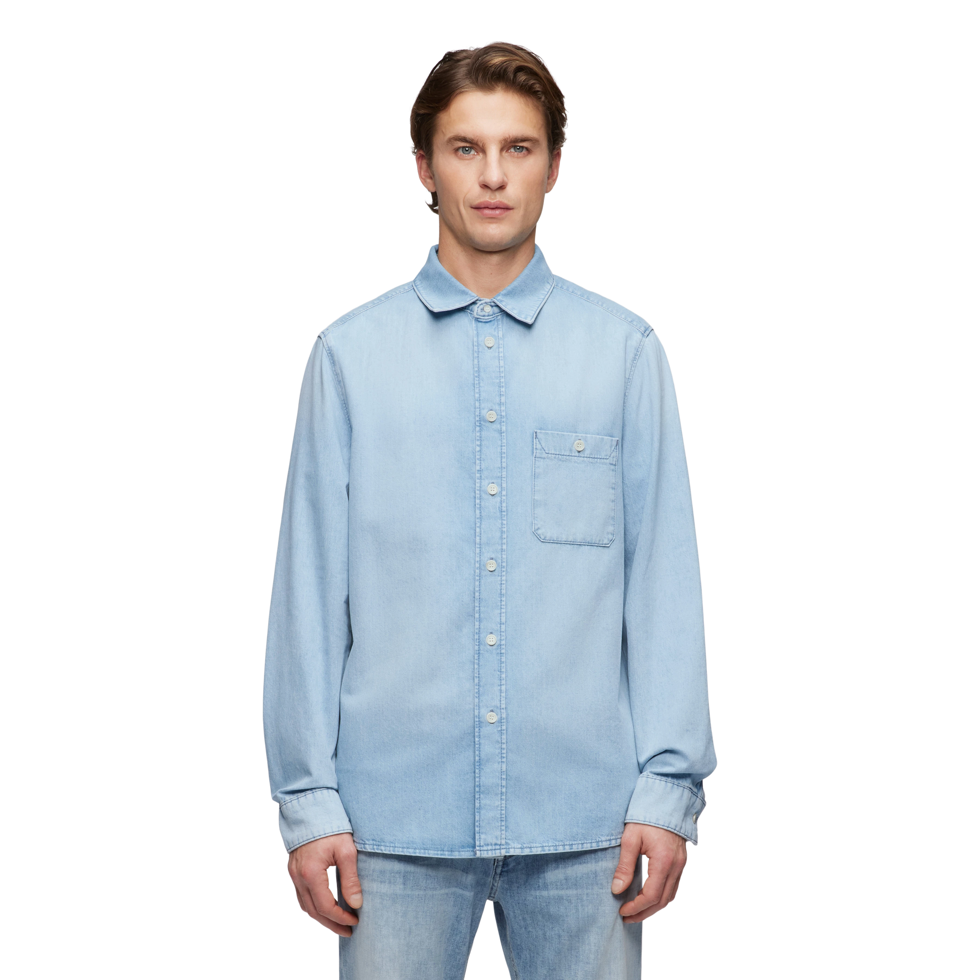 Drykorn - Leichtes Baumwollhemd in Denim-Optik - Hecto