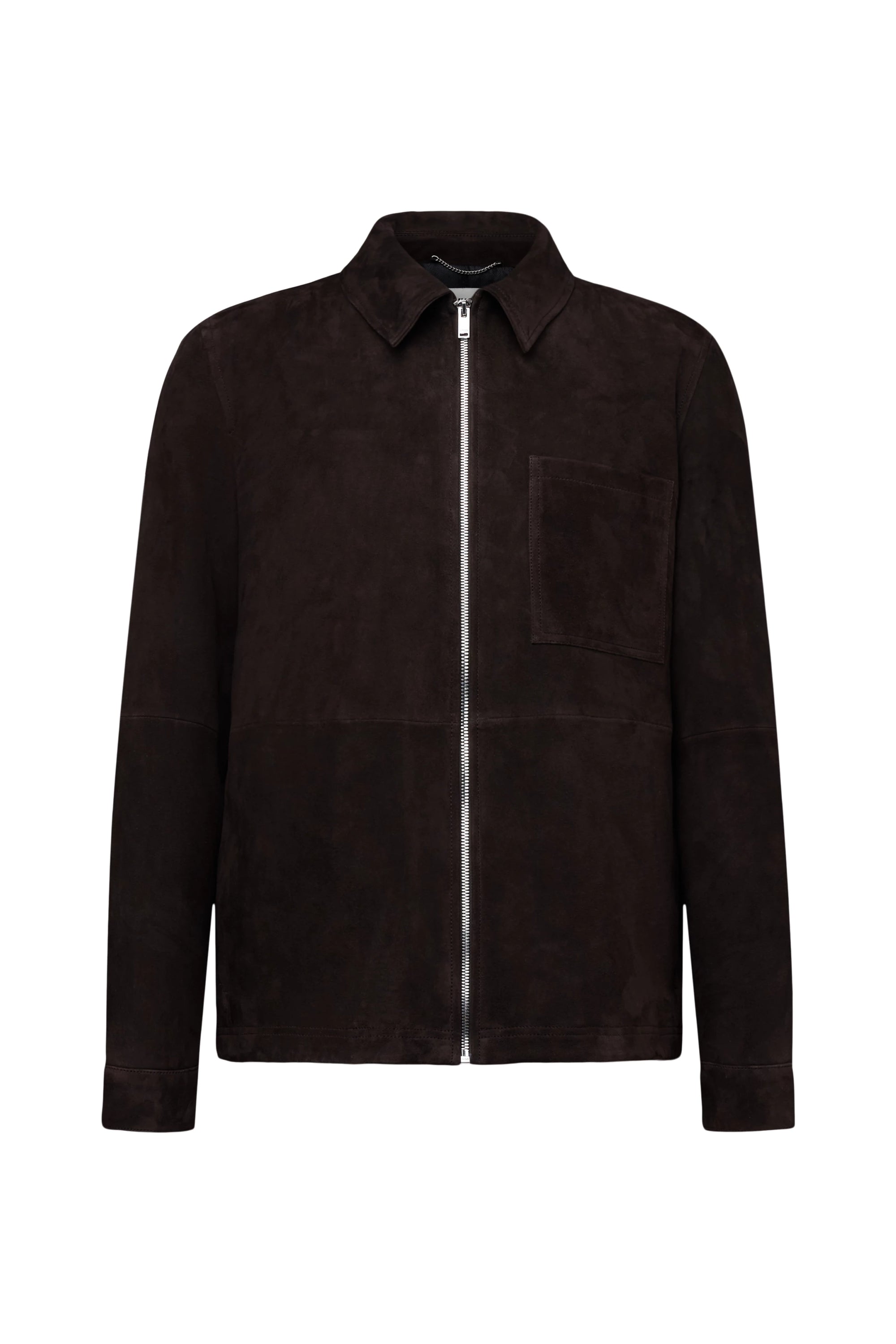 Drykorn - Leichte Lederjacke mit Zipper in Dunkelbraun - Jerson