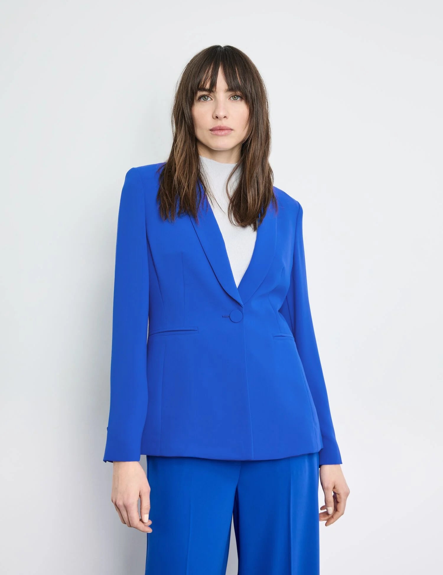 Taifun - Eleganter Blazer mit Schalkragen in royalem Blau