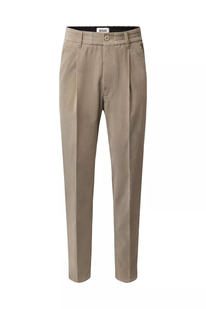 Drykorn - Lässige Bundfaltenhose aus Feincord in Khaki - Chasy