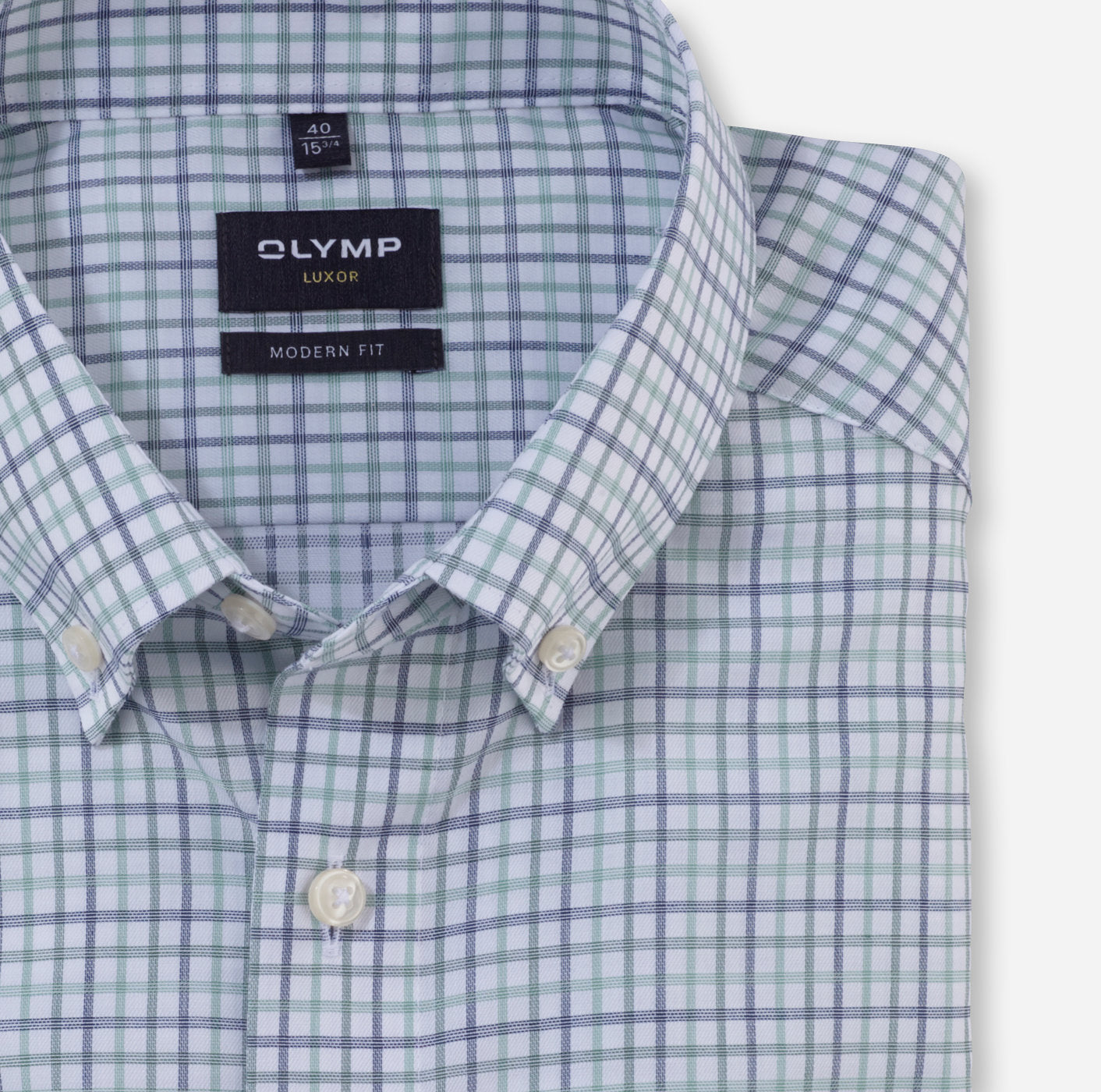 Olymp - Businesshemd mit klassischem Karomuster & Button Down - Modern Fit