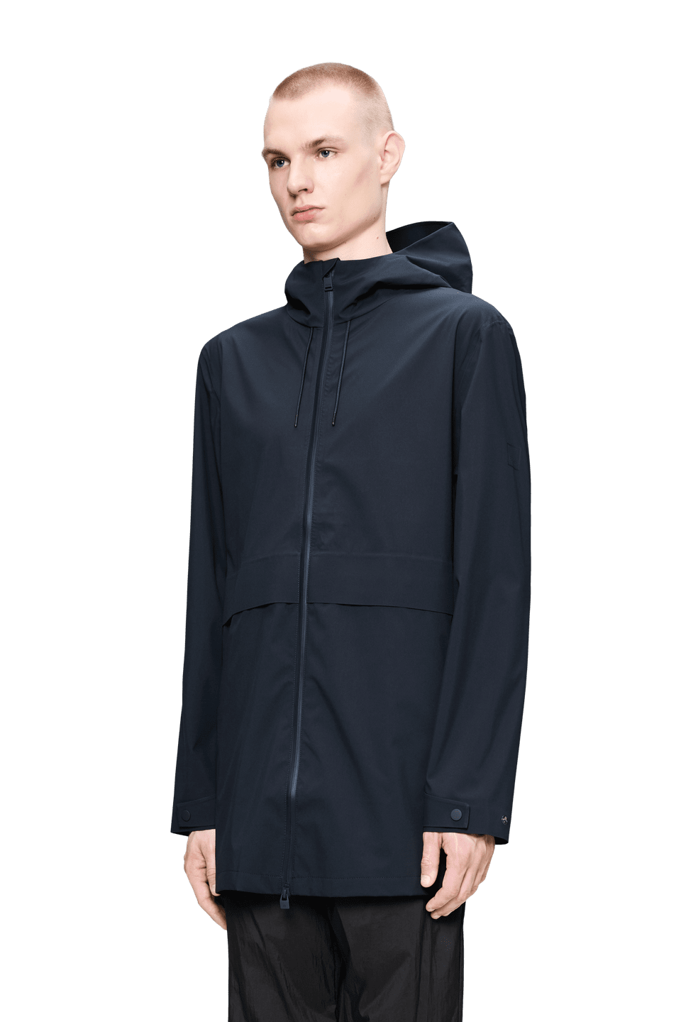 Rains - Leichte längere Regenjacke mit Kapuze