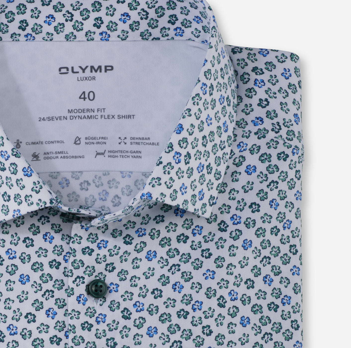 Olymp - Businesshemd mit Blumenprint - Modern Fit