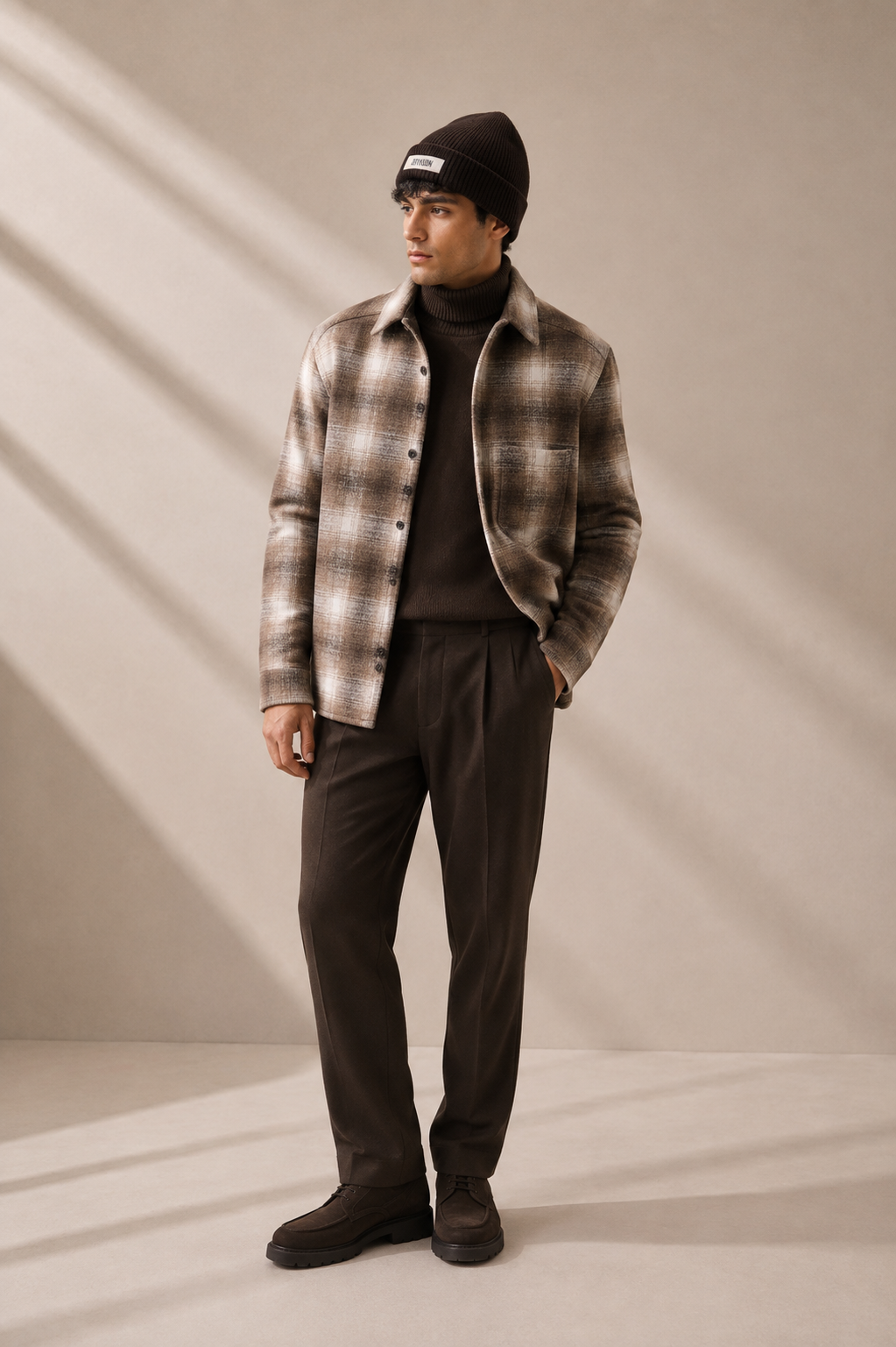 Drykorn - Overshirt-Jacke mit braunem Check - Dieggo