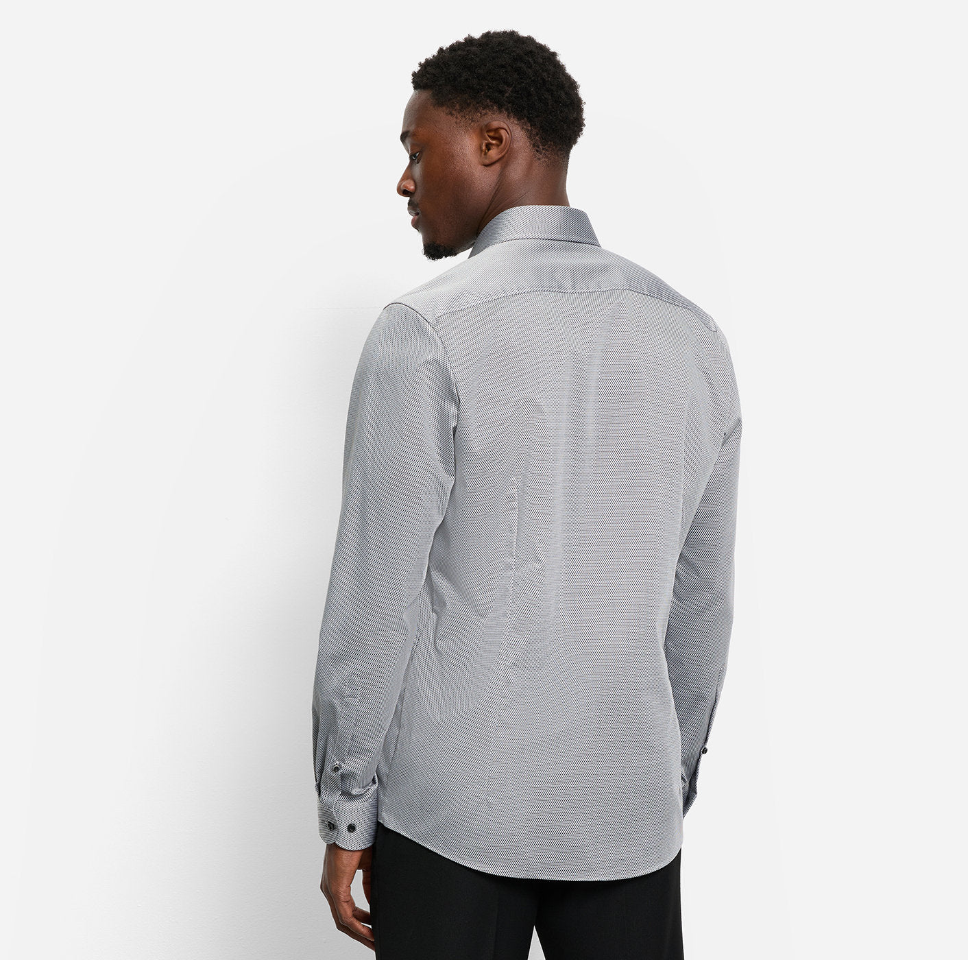 Olymp - Businesshemd in anthrazitfarbener Struktur - Lvl. 5 Body Fit