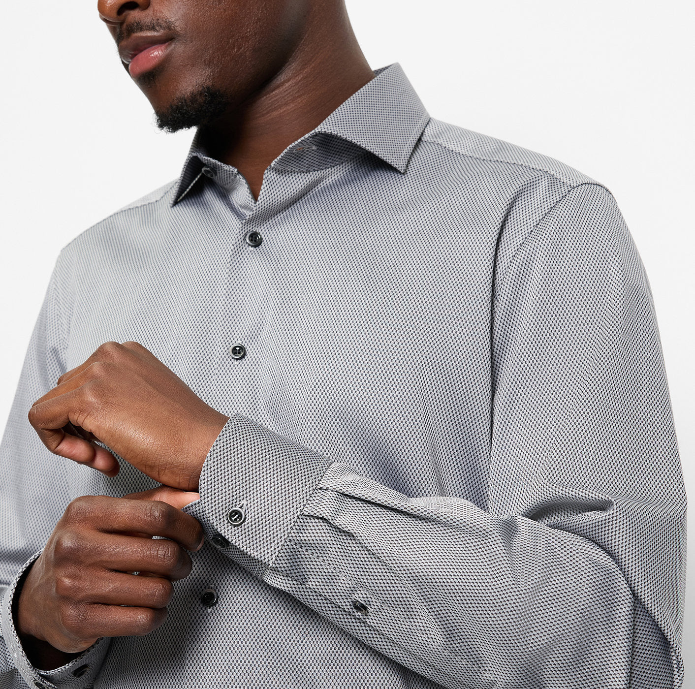 Olymp - Businesshemd in anthrazitfarbener Struktur - Lvl. 5 Body Fit