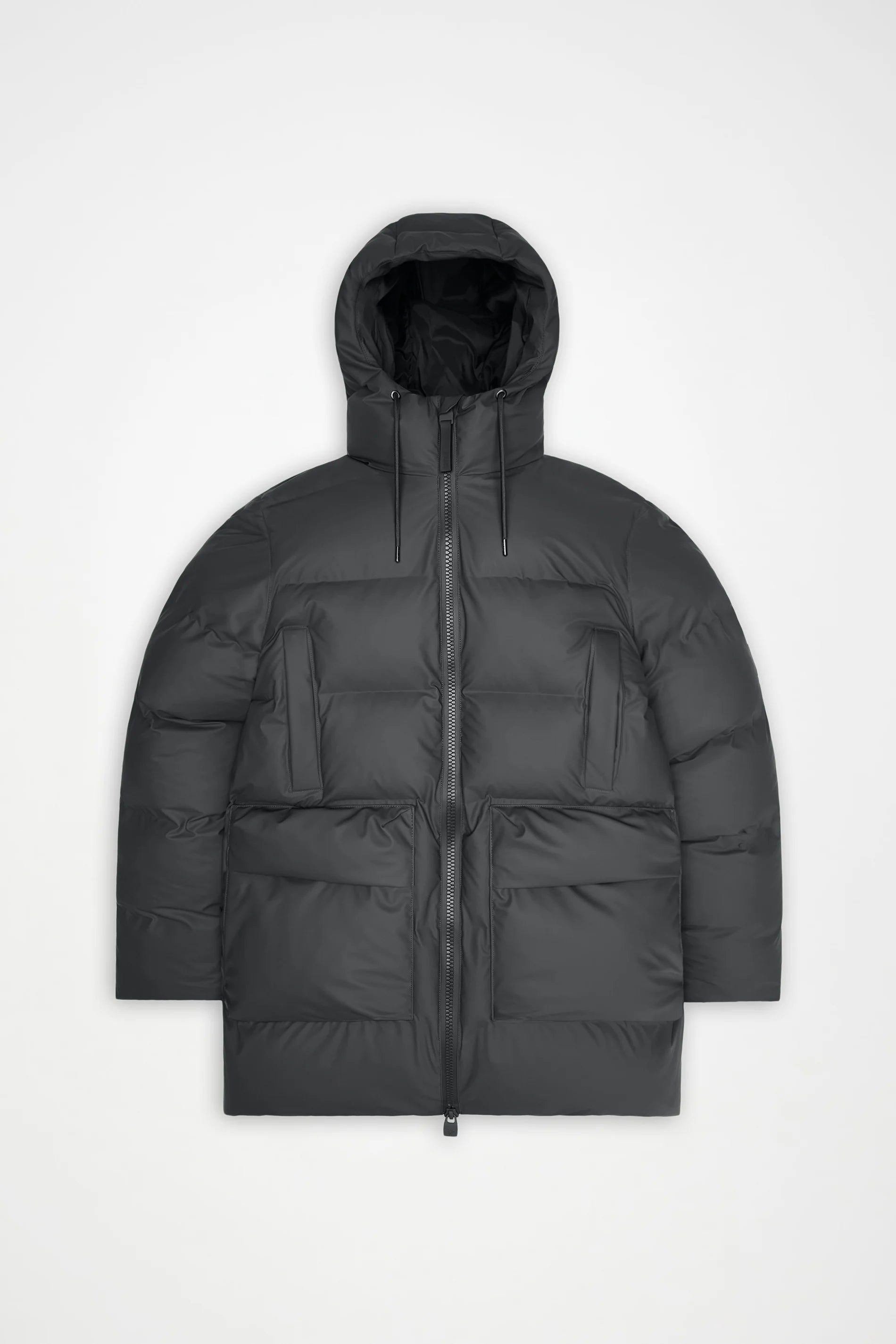 Rains - Puffer Cargo Jacke in Dunkelgrau