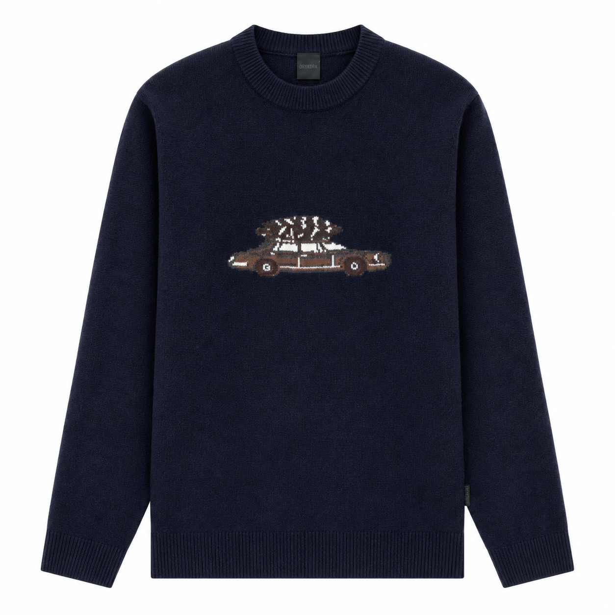 Bugatti - Grobstrick Rundhalspullover mit Winter-Motiv