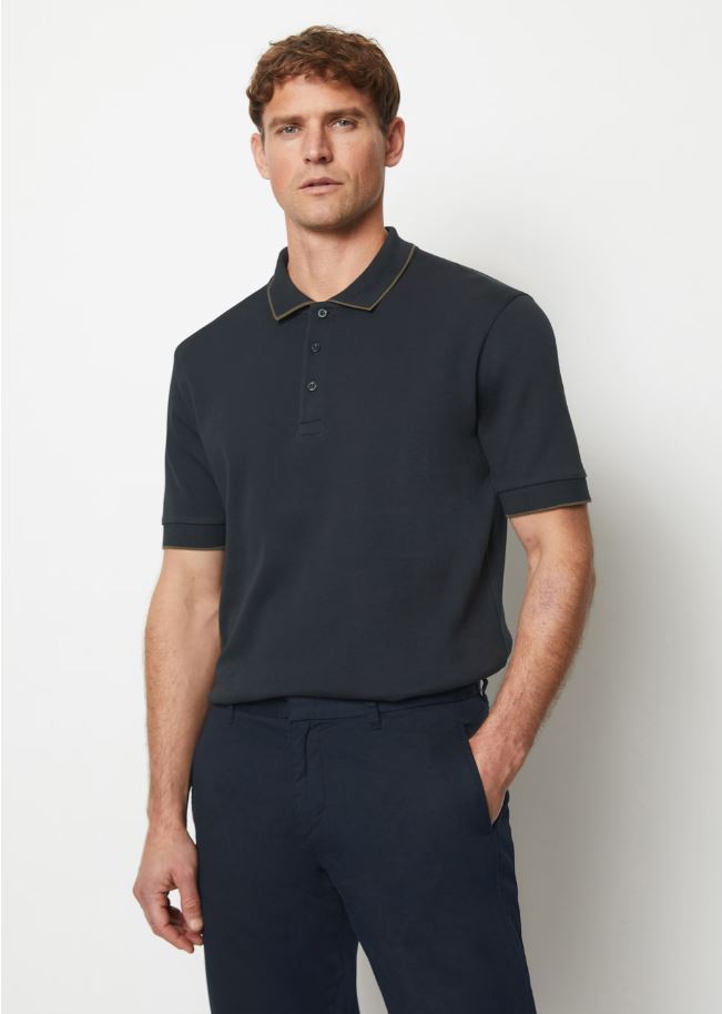 Marc O´Polo - Poloshirt mit Kontrastkragen aus reiner Baumwolle