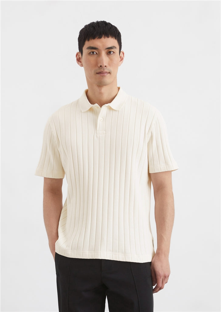 Marc O'Polo - Retro Poloshirt in breiter Rippstruktur