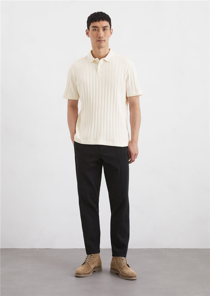 Marc O'Polo - Retro Poloshirt in breiter Rippstruktur