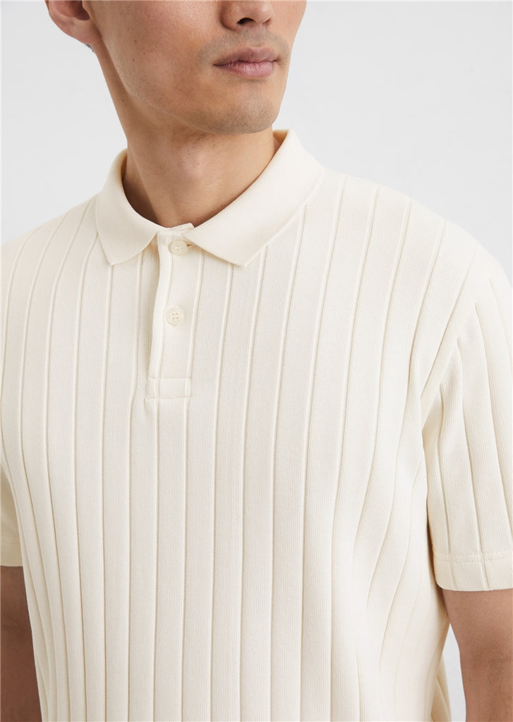 Marc O'Polo - Retro Poloshirt in breiter Rippstruktur