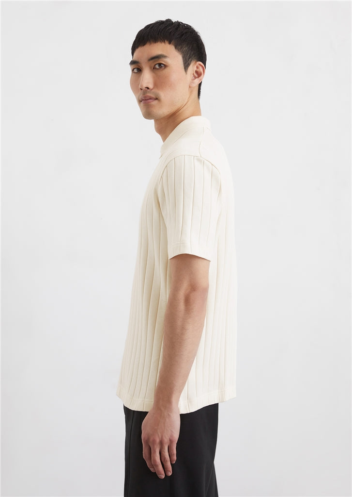 Marc O'Polo - Retro Poloshirt in breiter Rippstruktur