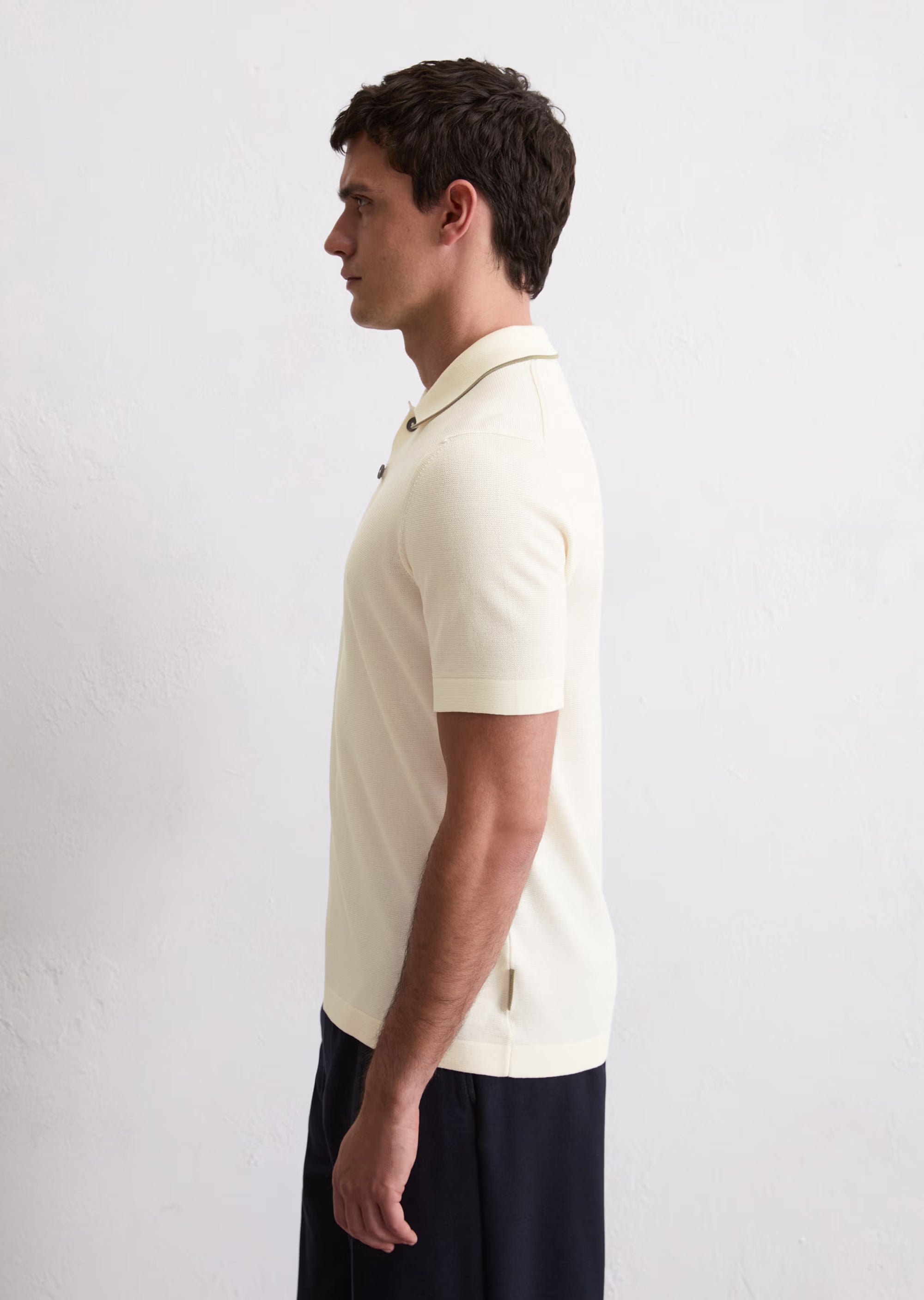 Marc O'Polo x DFB - Strick-Poloshirt aus reiner Bio-Baumwolle