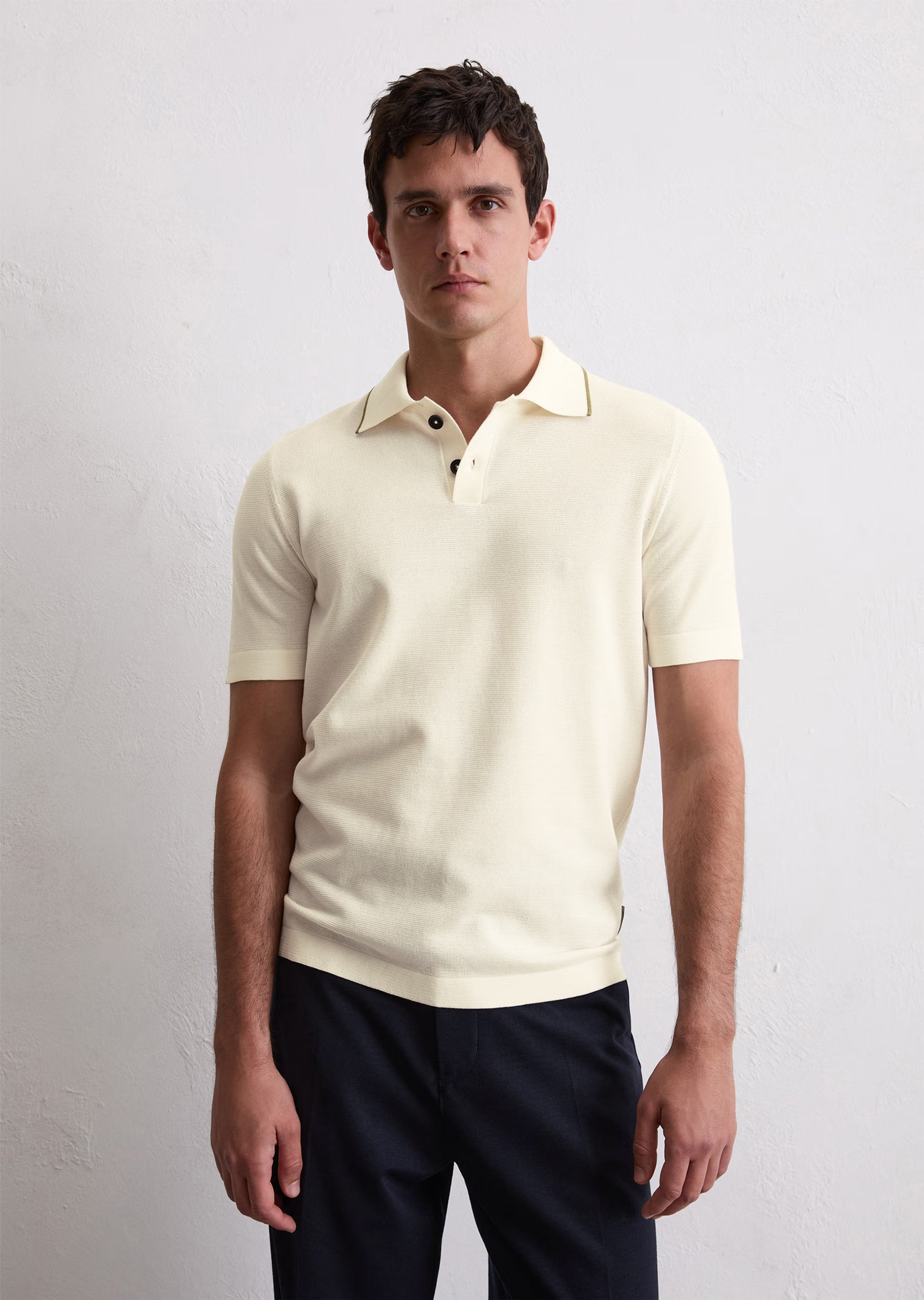 Marc O'Polo x DFB - Strick-Poloshirt aus reiner Bio-Baumwolle