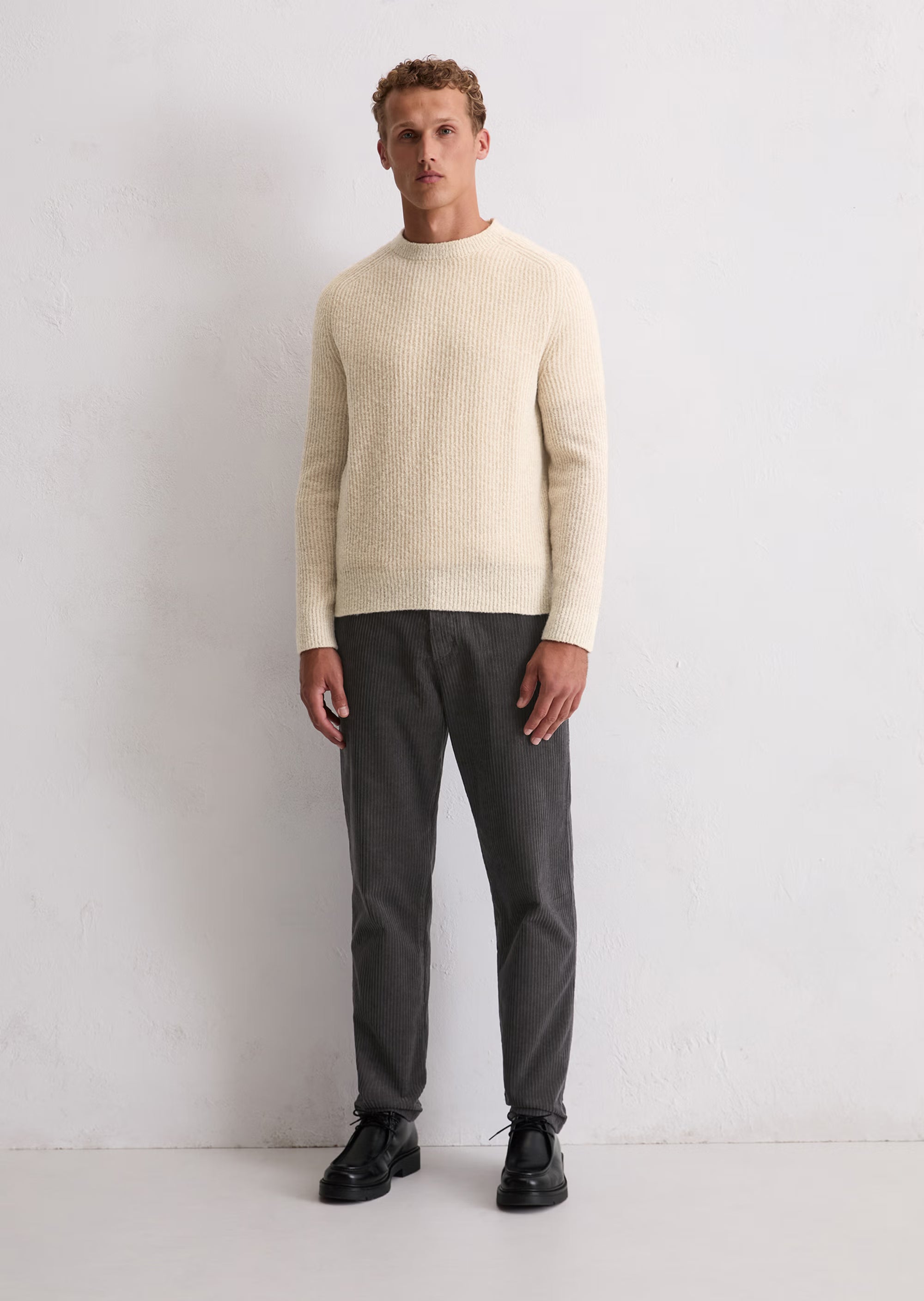 Marc O'Polo - Pullover aus weichem Schurwoll-Mix in Offwhite