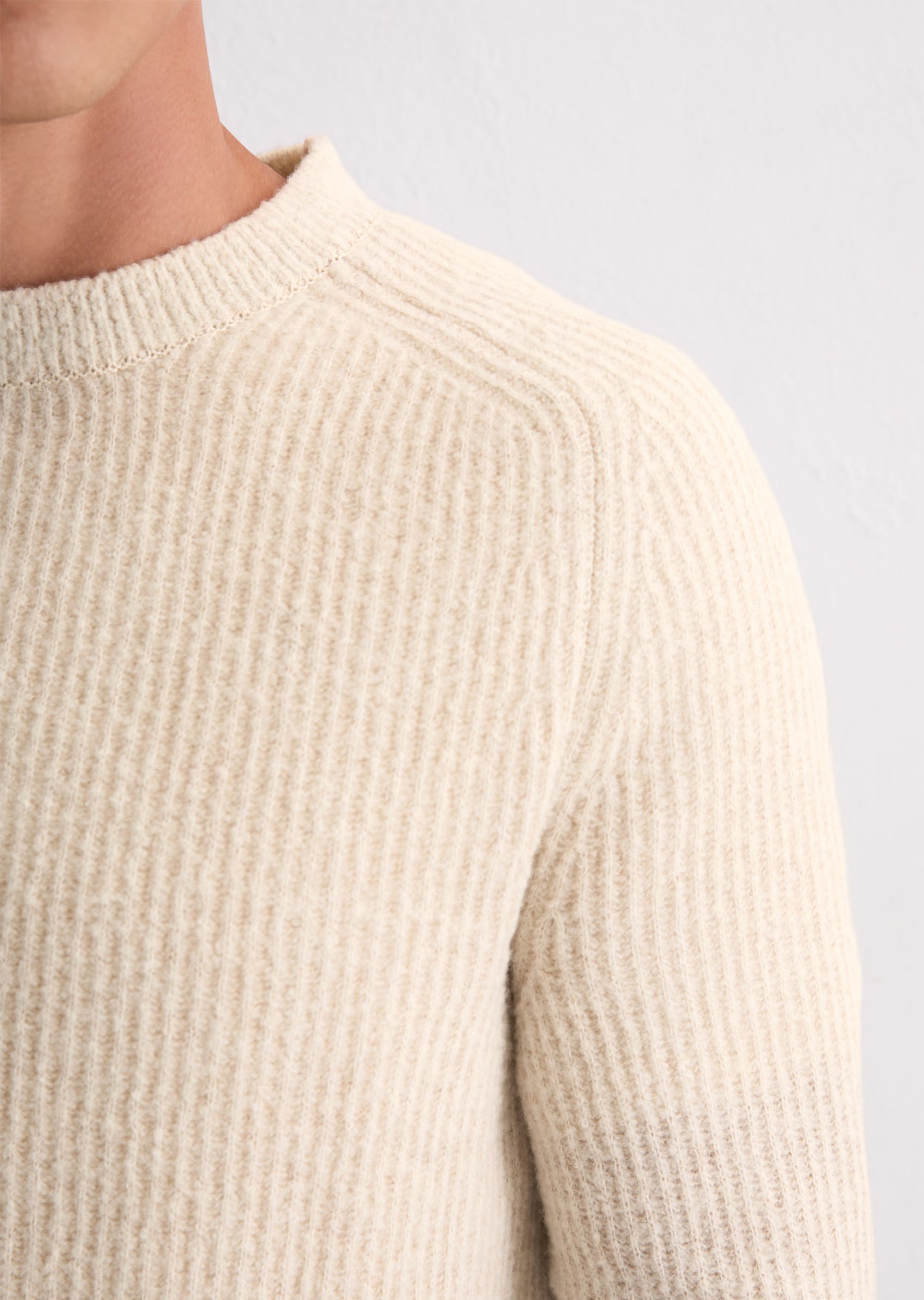 Marc O'Polo - Pullover aus weichem Schurwoll-Mix in Offwhite