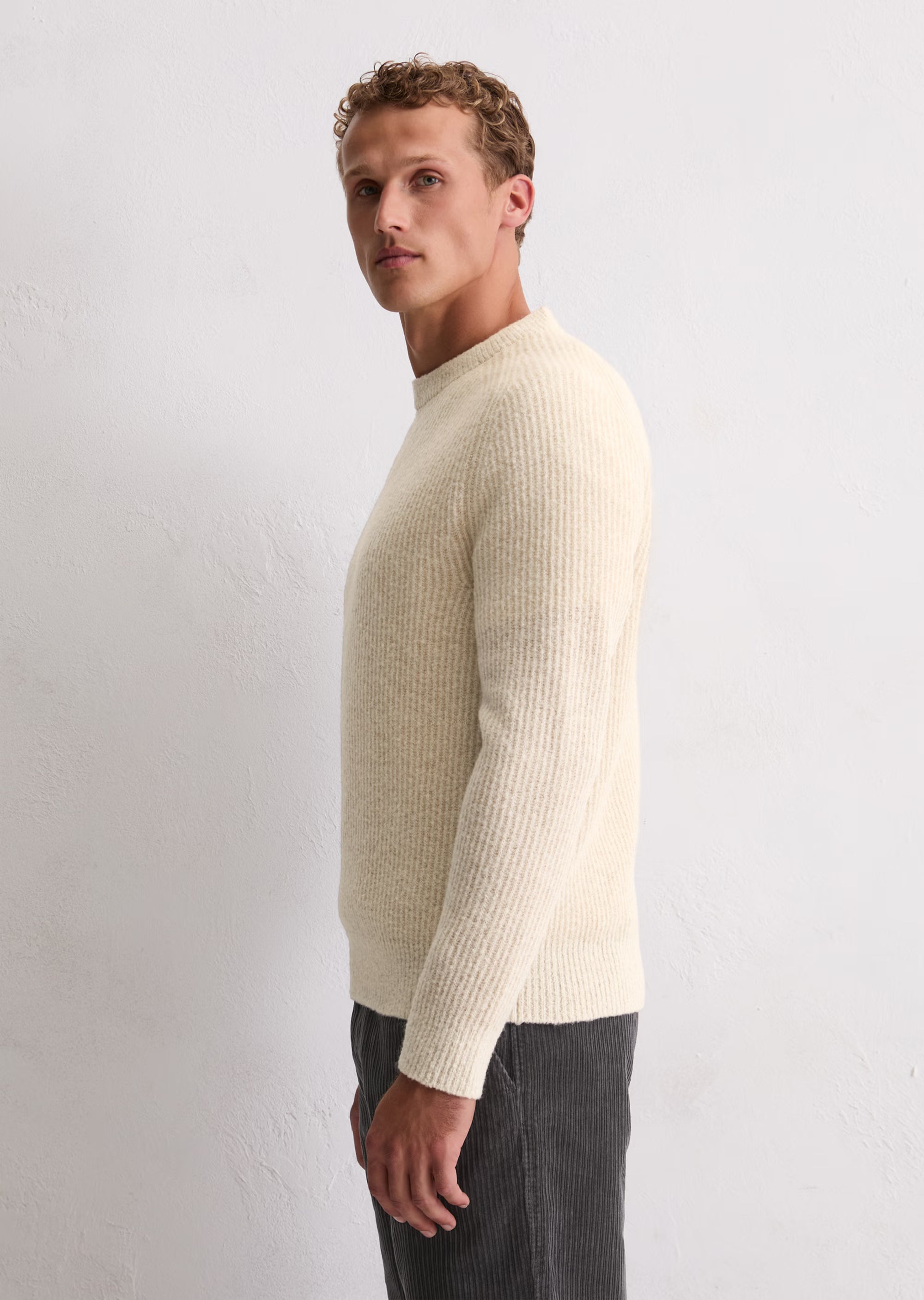 Marc O'Polo - Pullover aus weichem Schurwoll-Mix in Offwhite