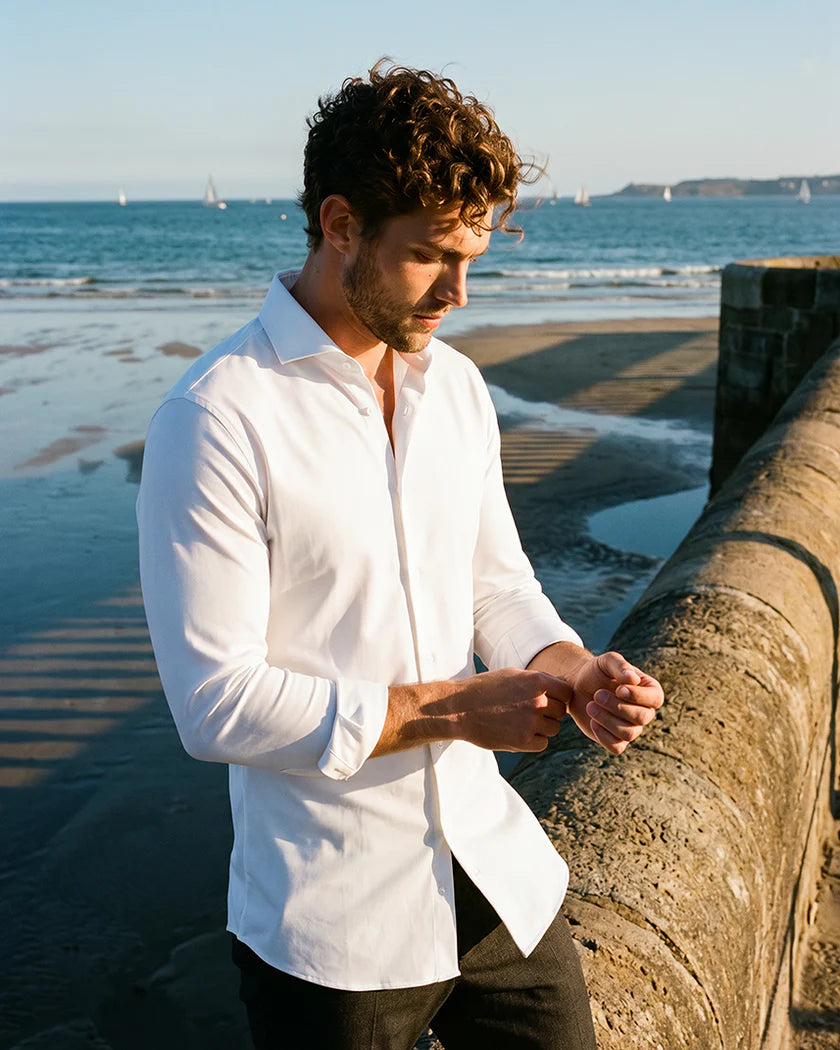 IOS - Hemd aus sehr bequemer Jerseyware - White