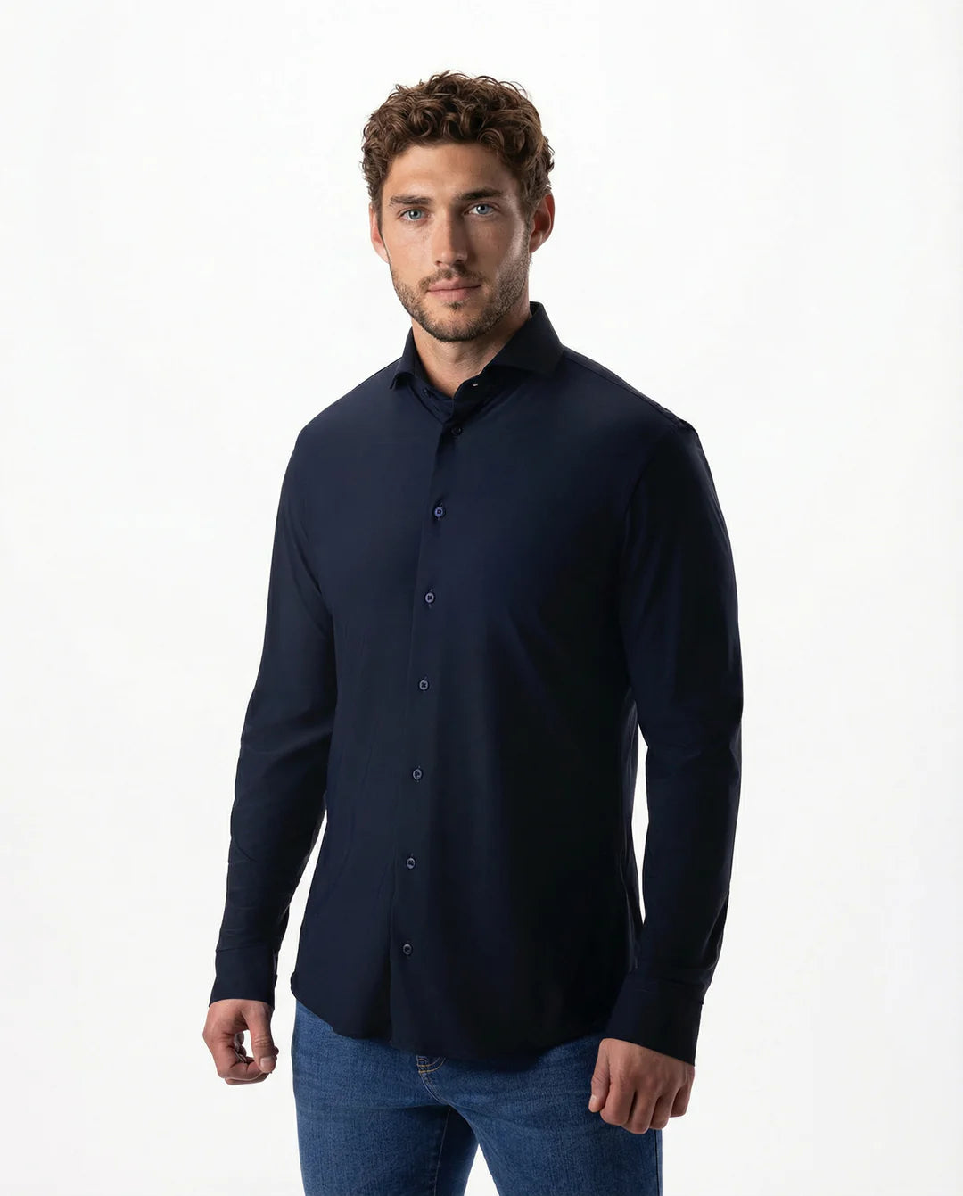 IOS - Hemd aus sehr bequemer Jerseyware - Navy