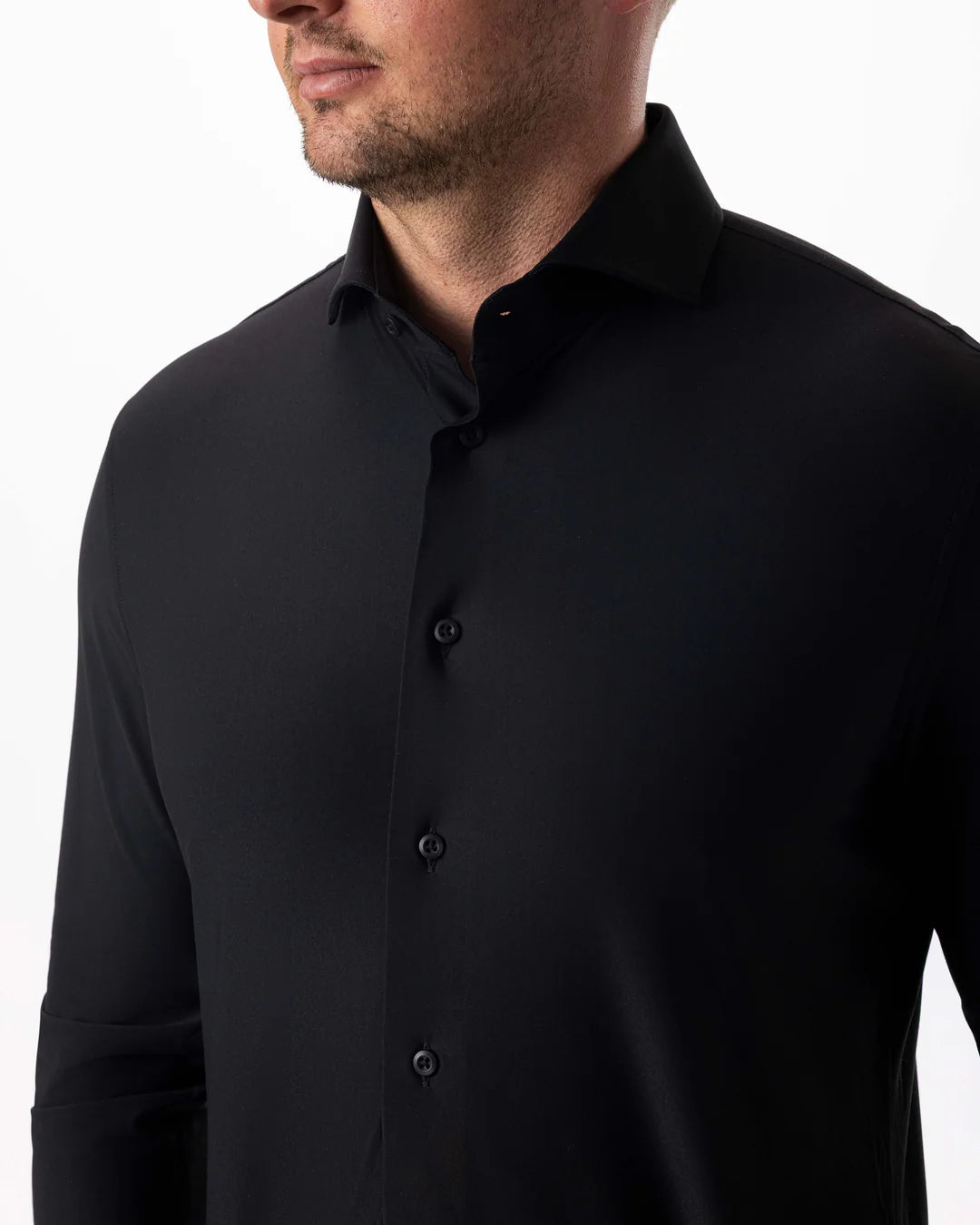 IOS - Hemd aus sehr bequemer Jerseyware - Black