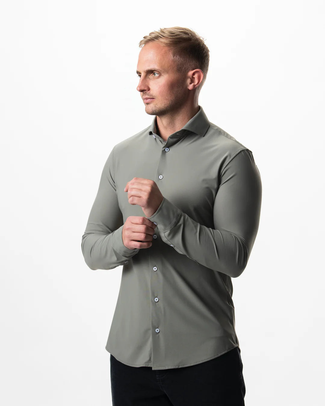IOS - Hemd aus sehr bequemer Jerseyware - Light Khaki