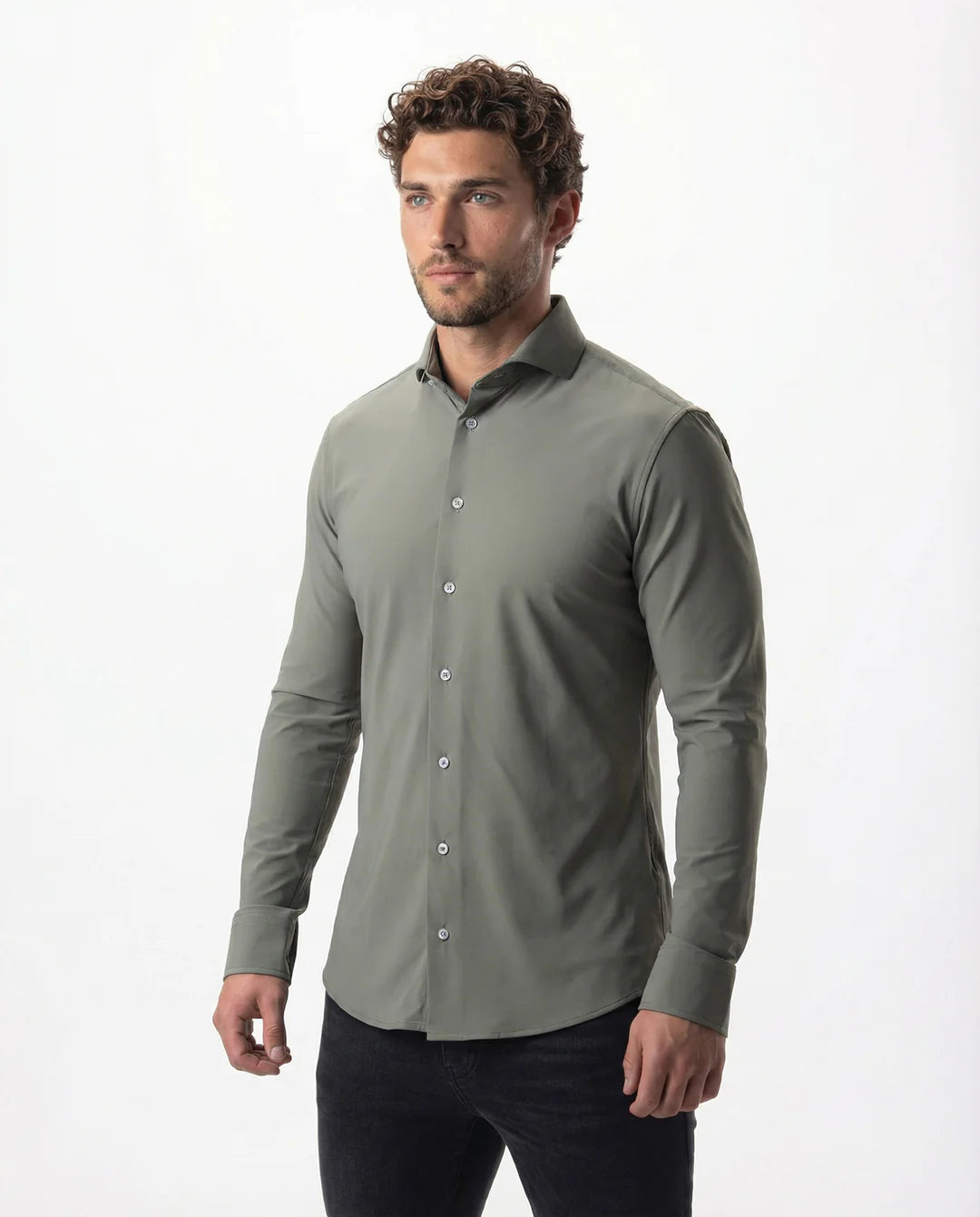 IOS - Hemd aus sehr bequemer Jerseyware - Light Khaki