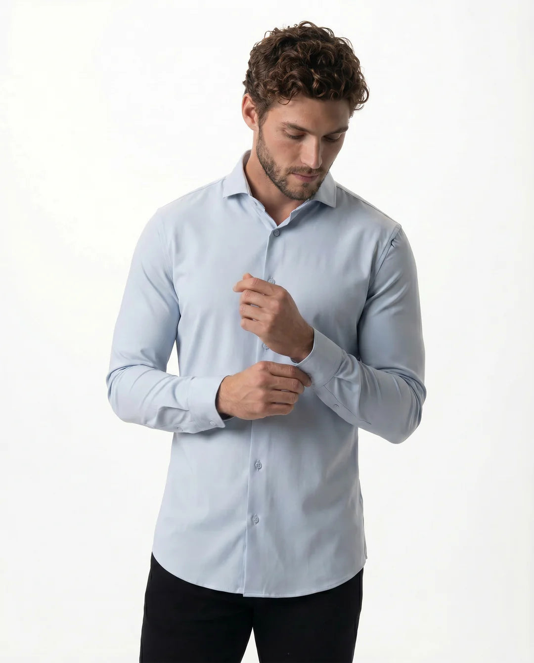 IOS - Hemd aus sehr bequemer Jerseyware - Ice Blue