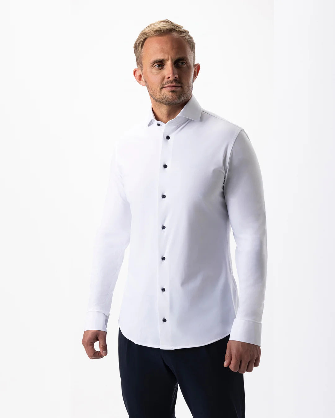 IOS - Hemd aus sehr bequemer Jerseyware - White contrast