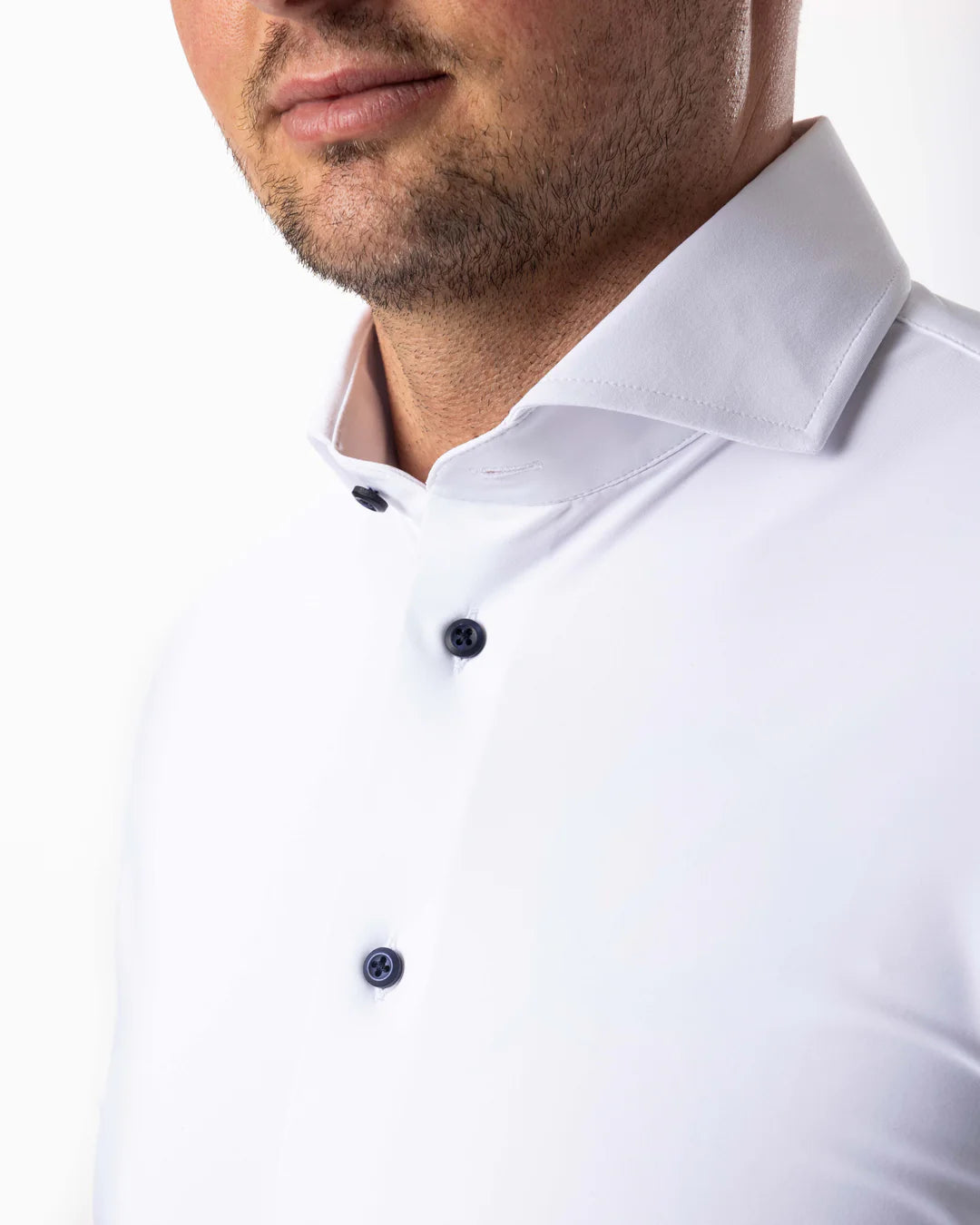 IOS - Hemd aus sehr bequemer Jerseyware - White contrast
