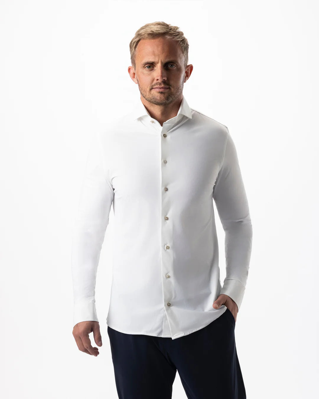 IOS - Hemd aus sehr bequemer Jerseyware - Ivory contrast