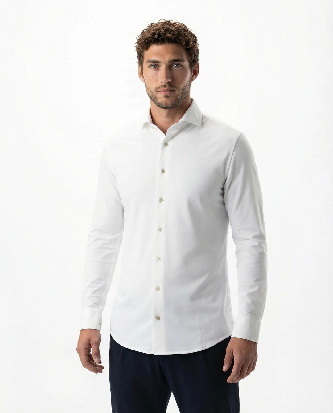 IOS - Hemd aus sehr bequemer Jerseyware - Ivory contrast