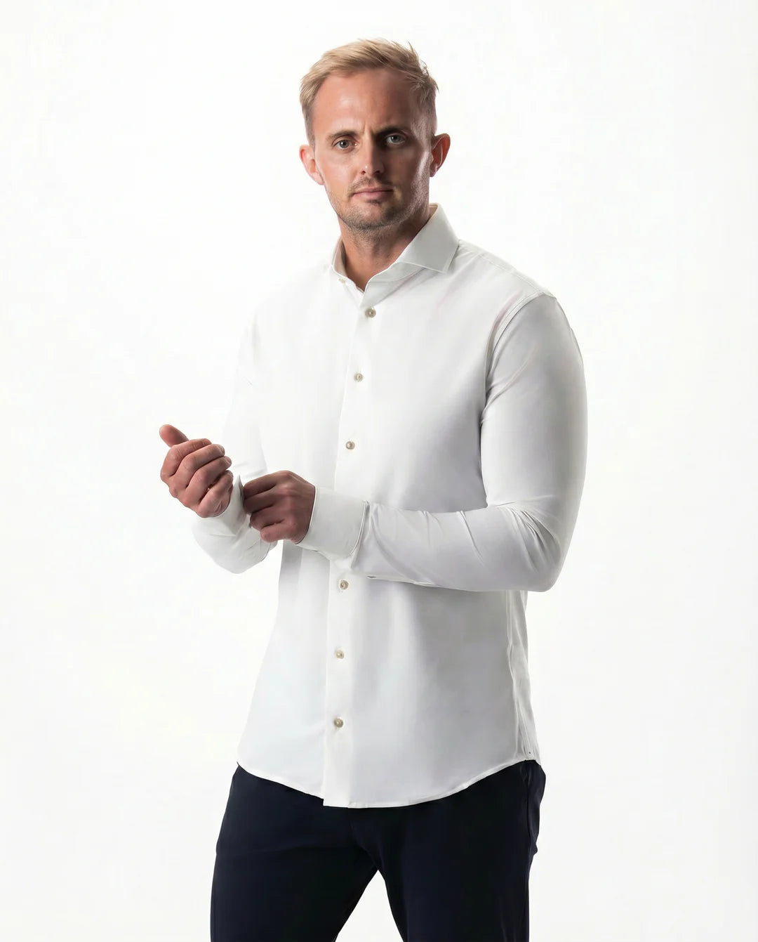 IOS - Hemd aus sehr bequemer Jerseyware - Ivory contrast
