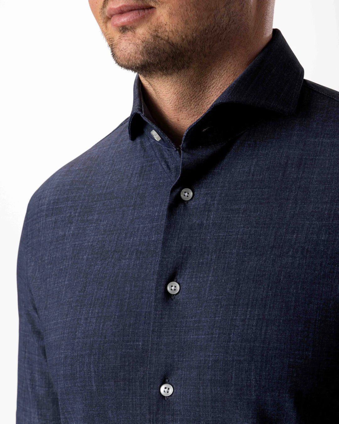 IOS - Hemd aus sehr bequemer Jerseyware - Navy Denim