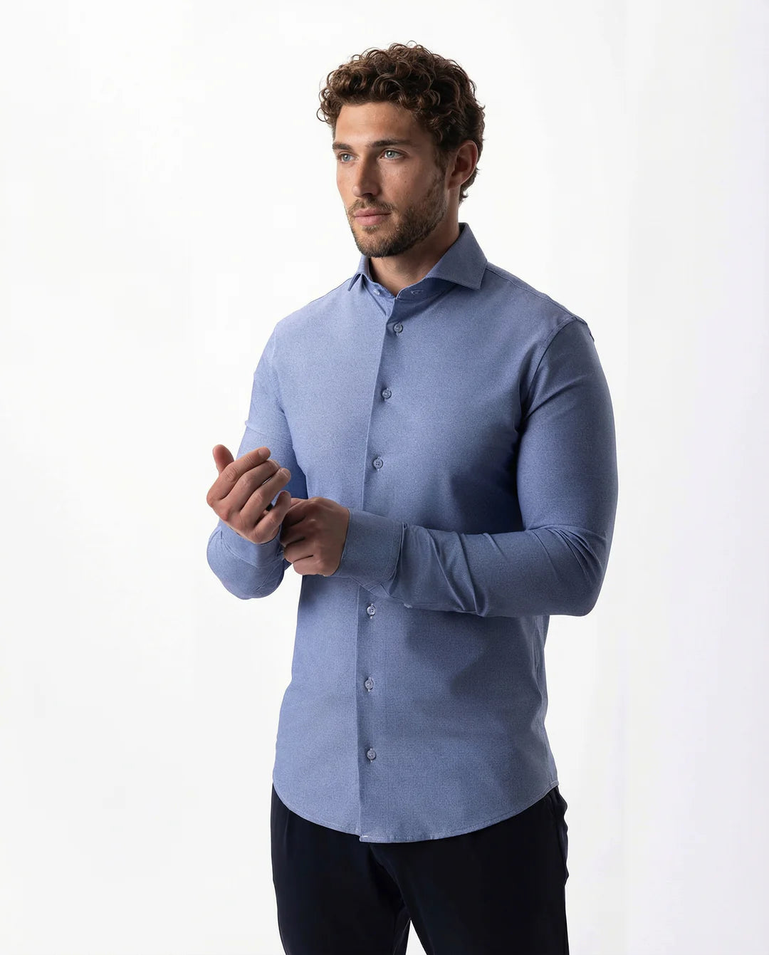 IOS - Hemd aus sehr bequemer Jerseyware - Jeansblue