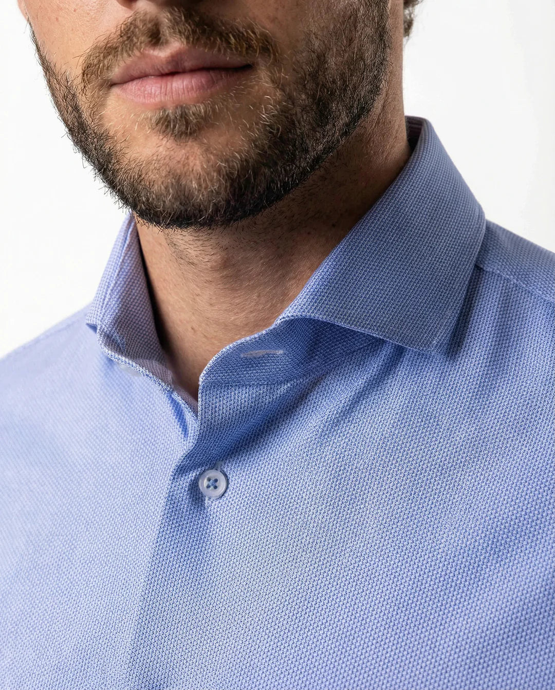 IOS - Hemd aus sehr bequemer Jerseyware - Blue minimal