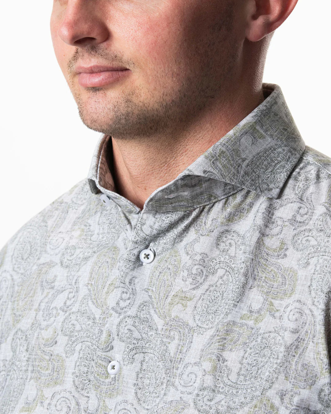 IOS - Hemd aus sehr bequemer Jerseyware - Light Khaki Paisley
