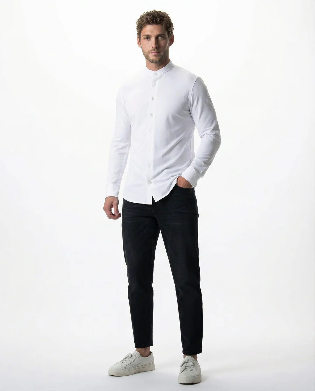 IOS - Hemd aus sehr bequemer Jerseyware - White