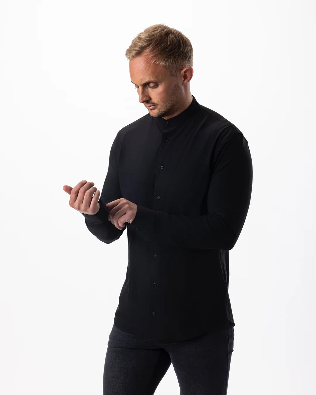 IOS - Hemd aus sehr bequemer Jerseyware - Black
