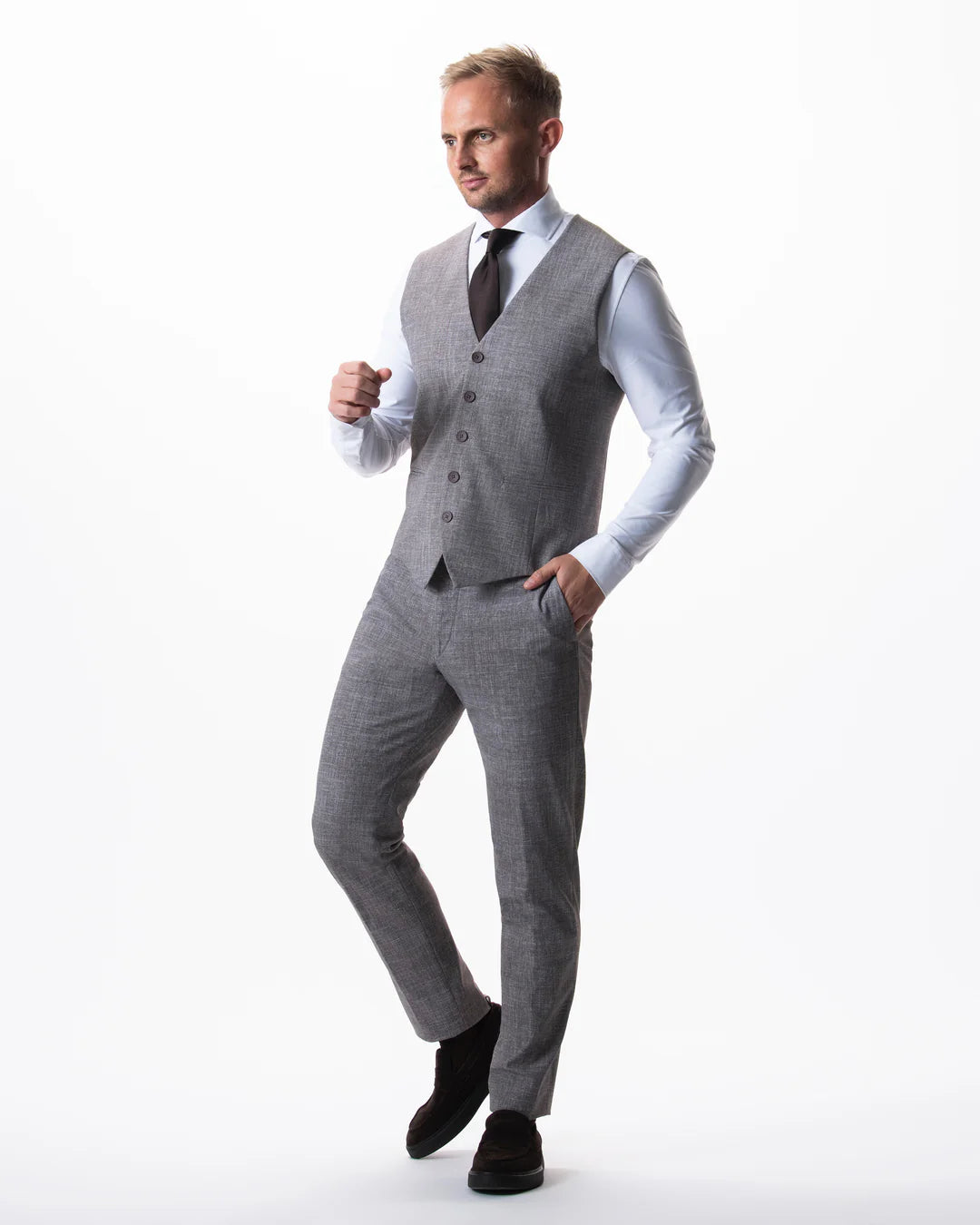 IOS - Schmale Anzughose "Classic" - Light Brown
