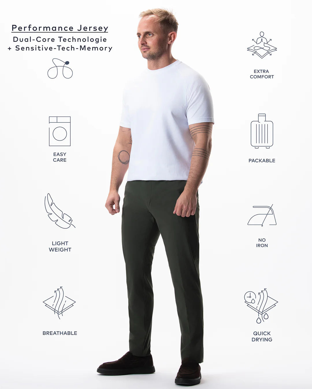 IOS - Schmale Anzughose "Classic" - Khaki