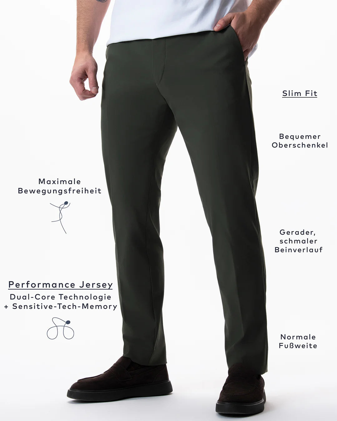 IOS - Schmale Anzughose "Classic" - Khaki