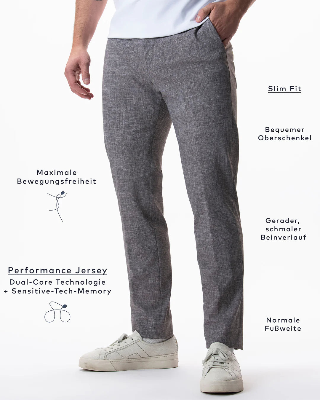 IOS - Schmale Anzughose "Classic" - Light Brown