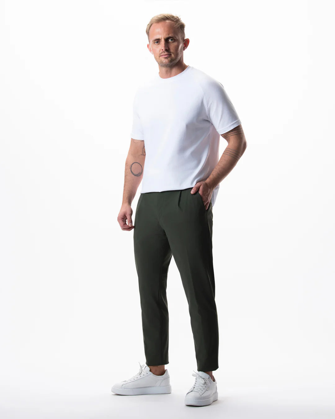 IOS - Schmale & Verkürzte Anzughose "Modern" - Khaki