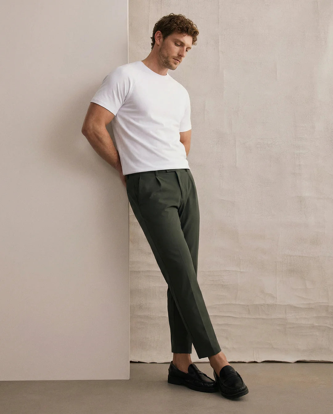 IOS - Schmale & Verkürzte Anzughose "Modern" - Khaki