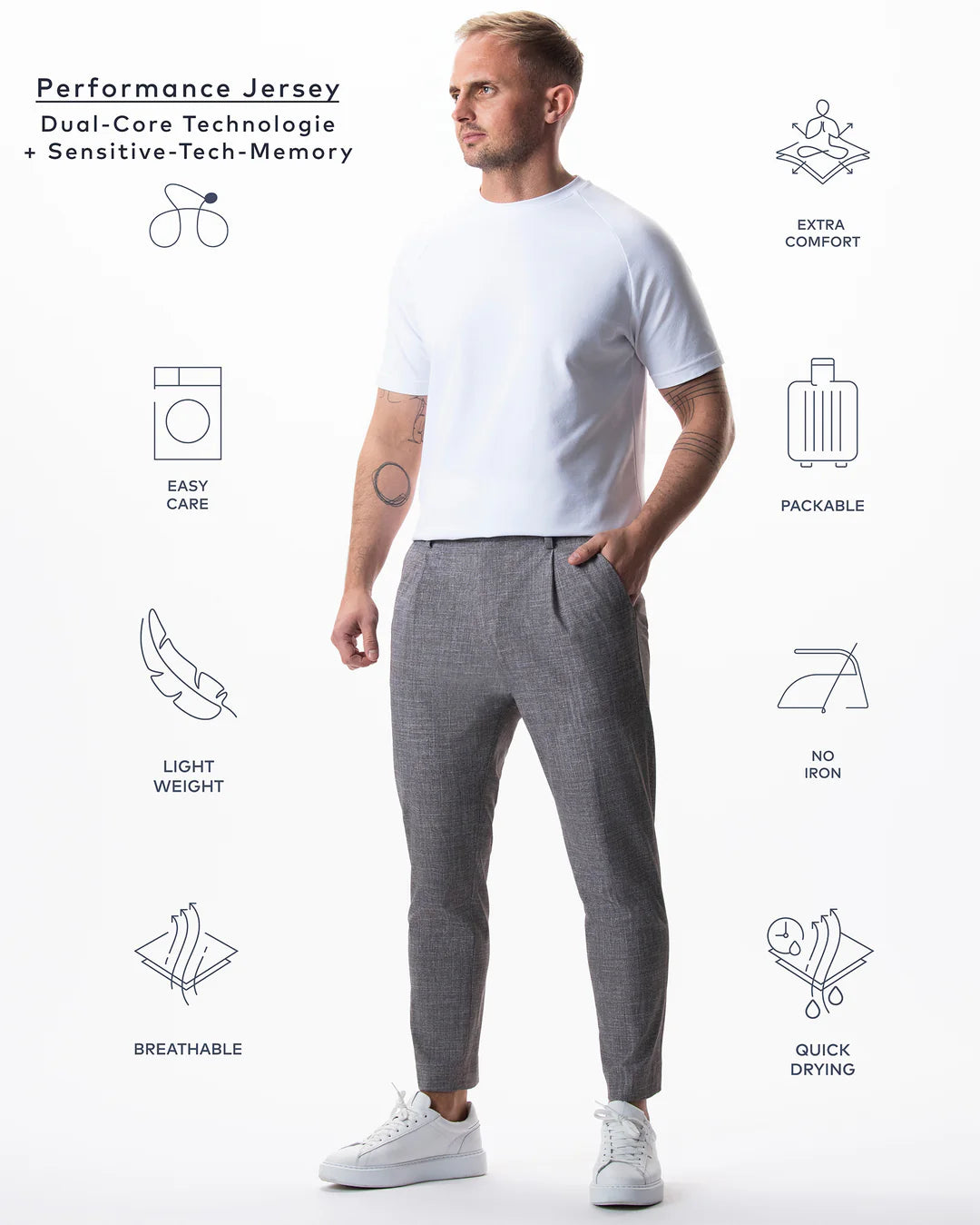 IOS - Schmale & Verkürzte Anzughose "Modern" - Light Brown